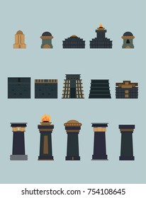 Set of random style balusters with stands