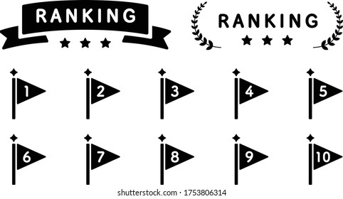Set of ranking flat icons