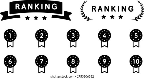 Set of ranking flat icons