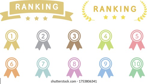 Set of ranking flat icons