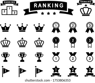 Set of ranking flat icons