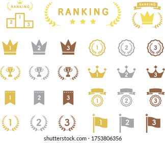 Set of ranking flat icons