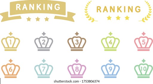Set of ranking flat icons
