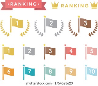 Set of ranking flat icons