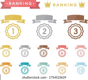 Set of ranking flat icons