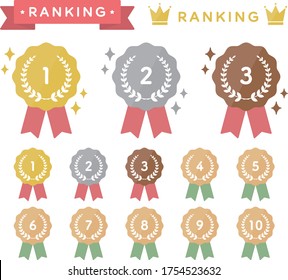 Set Of Ranking Flat Icons