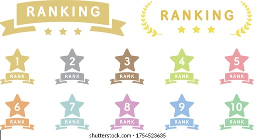 Set of ranking flat icons