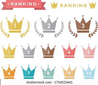 Set of ranking flat icons