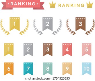 Set of ranking flat icons