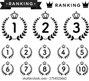 Set of ranking flat icons