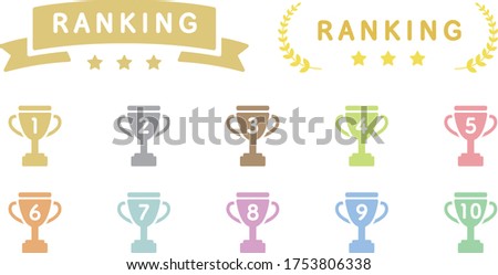 Set of ranking flat icons