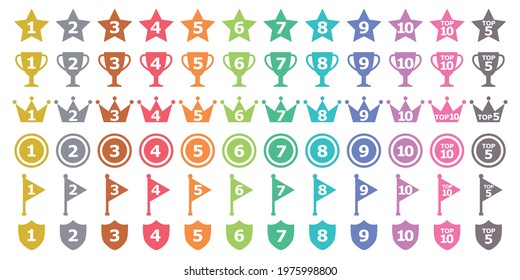 Set of ranking icons, vector illustration