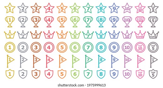 Set of ranking icons, vector illustration