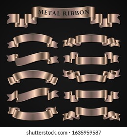 Set of rare bronze metals ribbons