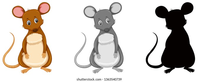 Set of rat character illustration