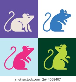 Set of Rat logo. Icon design. Template elements