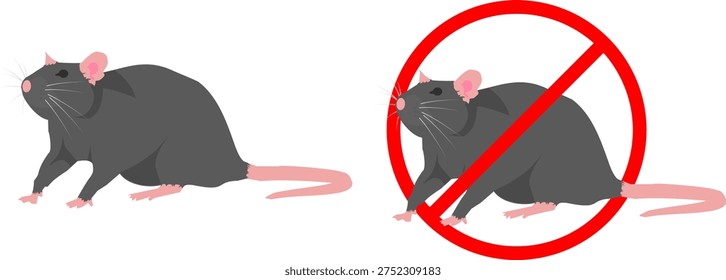 Set of Rat Pest Control Icon Vector Rodent Symbol