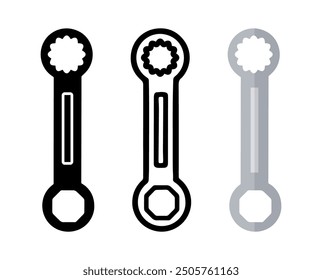 Set of Ratchet spanner cartoon doodle, Vector, Illustration.