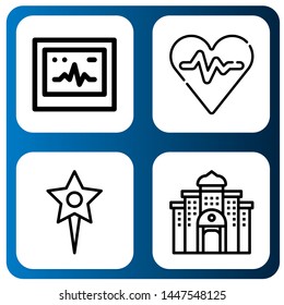 Set of rate icons such as Ecg, Heart rate, Star, Casino , rate