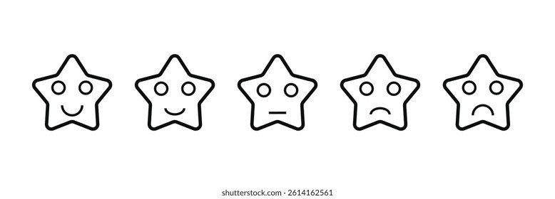 Set of rating emotion faces