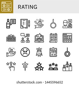 Set Of Rating Icons Such As Testimonial, Review, Scoring, Proposal, Neutral, High Score, Feedback, Ranking, Sad, Guest List, Rating, Star, Stars, Rate, Rank , Rating