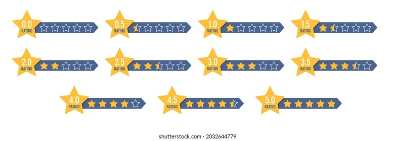 set of rating icons for websites, applications and marketing. Flat style