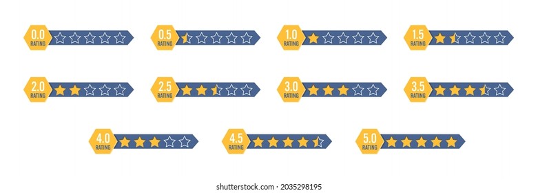 set of rating icons for websites, applications and marketing. Flat style