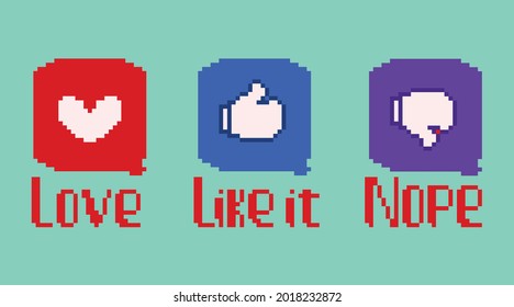set of rating with pixel art style