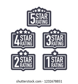 Set of a rating stamp, badge. Hotel rating. Vector stock illustration.