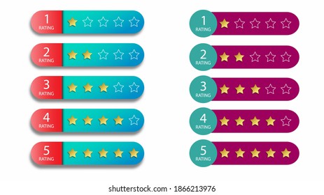Set of Rating star badges icon symbol template for business online rating. vector illustration
