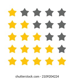 set of rating star design