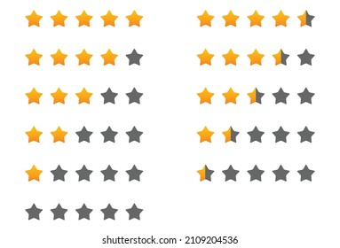 set of rating star design
