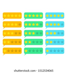 Set Rating Star on white background.Vector illustration