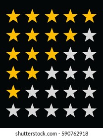 Set of rating stars.