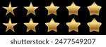Set rating stars icon badges. Feedback customers. Rank, level of satisfaction rating. Five stars customer product rating review. 5 star rating icon. Vector illustration.