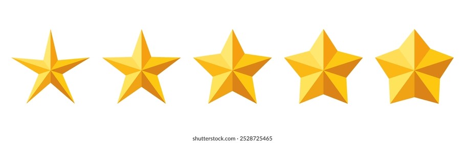 Set rating stars icon badges. Feedback customers. Rank, level of satisfaction rating. Five stars customer product rating review. 5 star rating icon. Vector illustration.