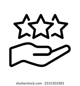 Set rating stars icon badges with hand. Feedback customers. Rank, level of satisfaction rating. Five stars customer product rating review. 5 star rating icon. Vector illustration.