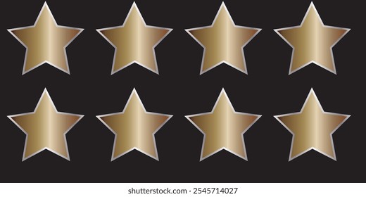 Set rating stars icon badges. Feedback customers. Rank, level of satisfaction rating. Five stars customer product rating review. 5 star rating icon. Vector illustration.