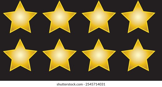 Set rating stars icon badges. Feedback customers. Rank, level of satisfaction rating. Five stars customer product rating review. 5 star rating icon. Vector illustration.