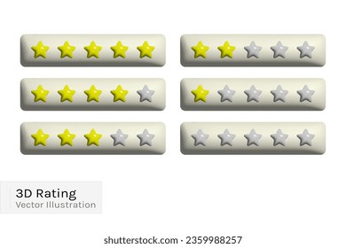 Set of rating stars vector illustration design.