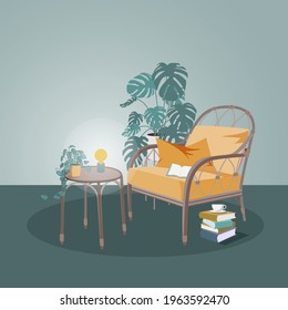 Set of rattan furniture for garden