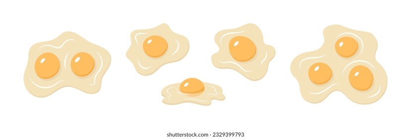 Set of raw eggs in different shapes. Isolated vector illustration.