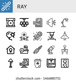 Set of ray icons such as Glow, Compact disc, Lamp, Mri, Light, Burst, Radioactive, Laser, Lighting, Magnetic resonance, Spark, Infrared, X ray , ray