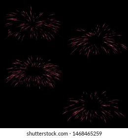 
Set of Rays of fireworks. Colorful layout. Vector illustration. Dynamic style. Abstract explosion, speed motion lines from the middle. Vector illustration