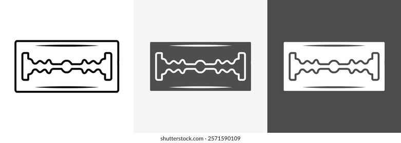 Set of Razor blade icons set vector art