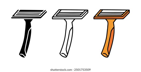 Set of Razor for men cartoon doodle, Vector, Illustration.