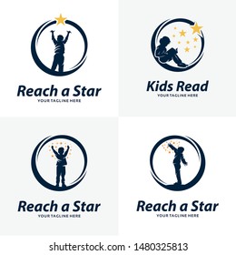 Set of Reach a Star Logo Design Templates