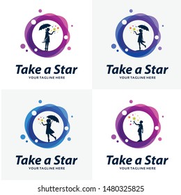 Set of Reach a Star Logo Design Templates