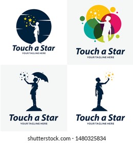 Set of Reach a Star Logo Design Templates