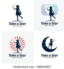 Set of Reach a Star Logo Design Templates